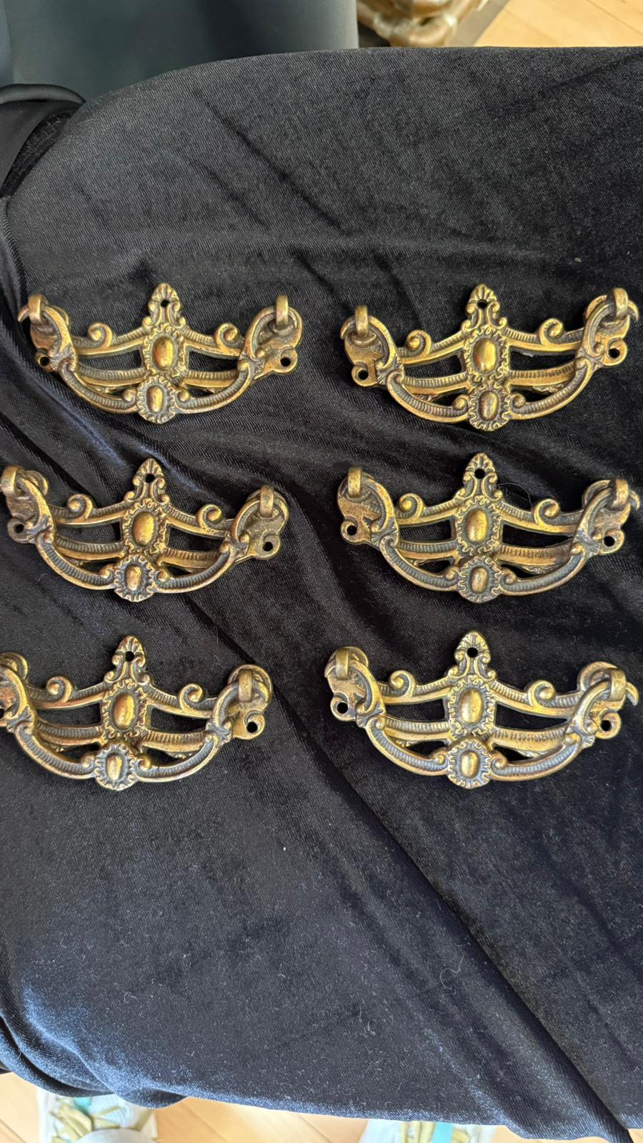 Set of 6 Brass Georgian Handles