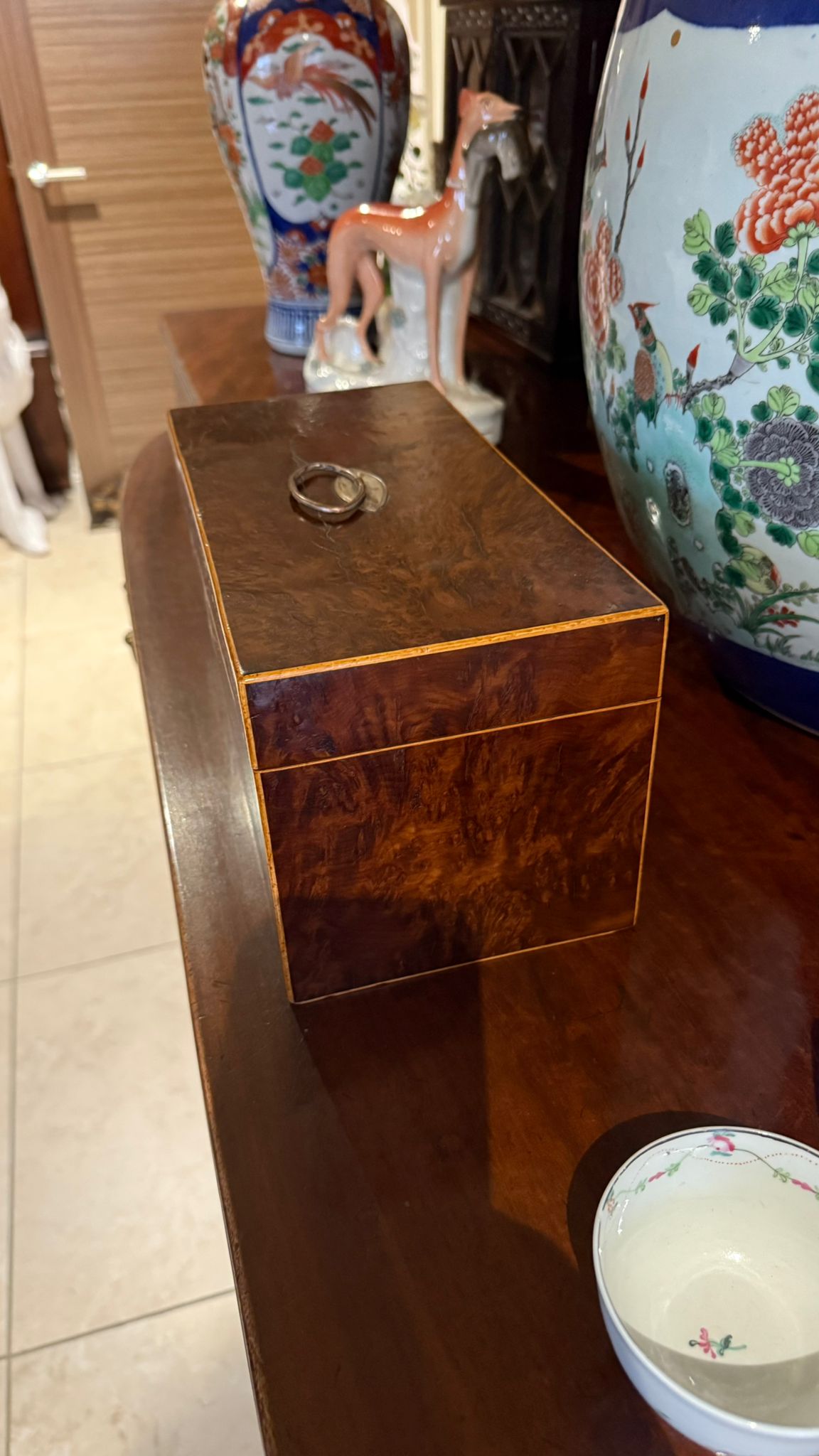 Georgian Yew Wood Tea Caddy