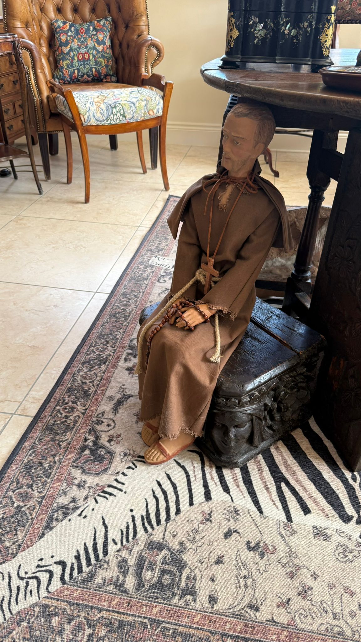 Terracotta Lay Monk Figure