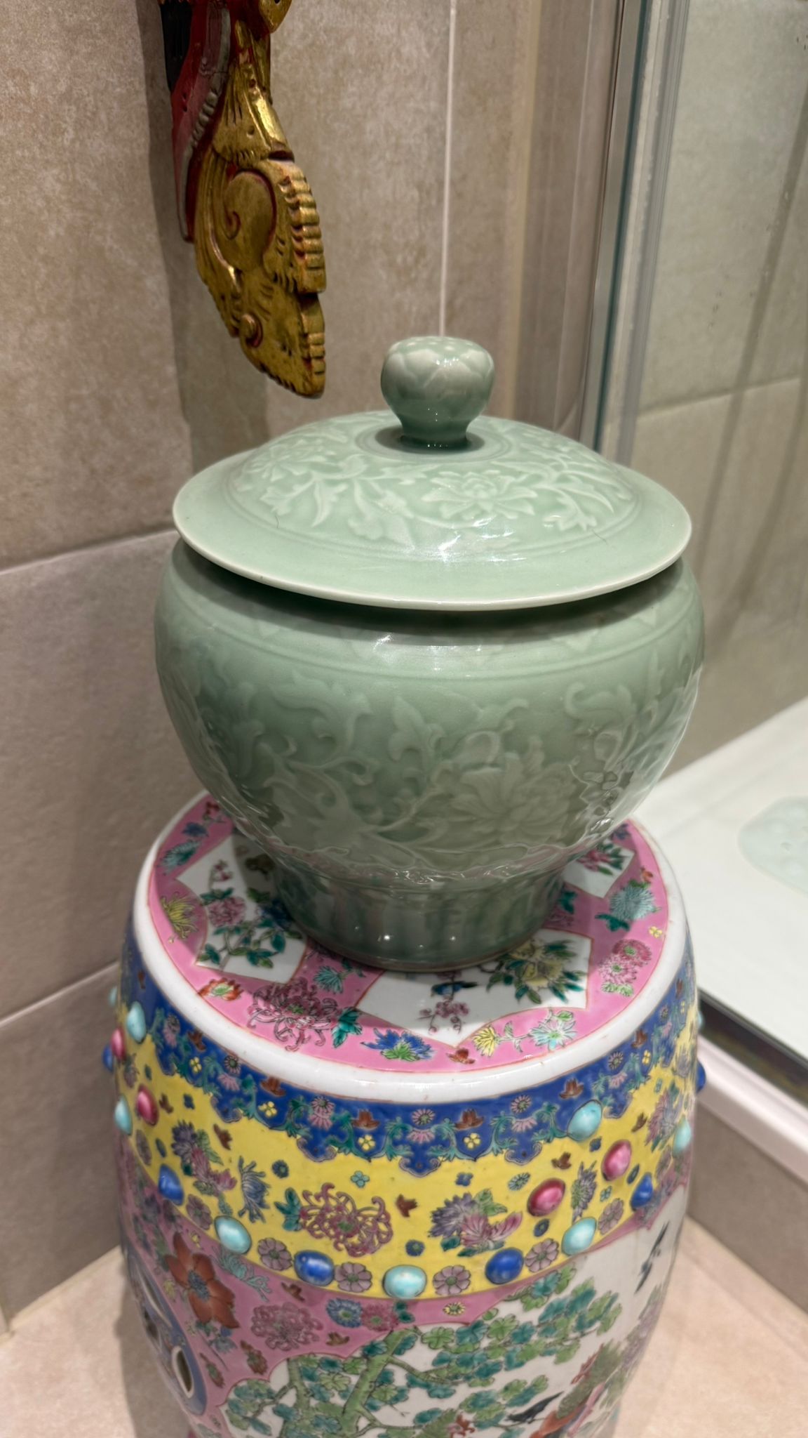 Celadon Pot With Cover