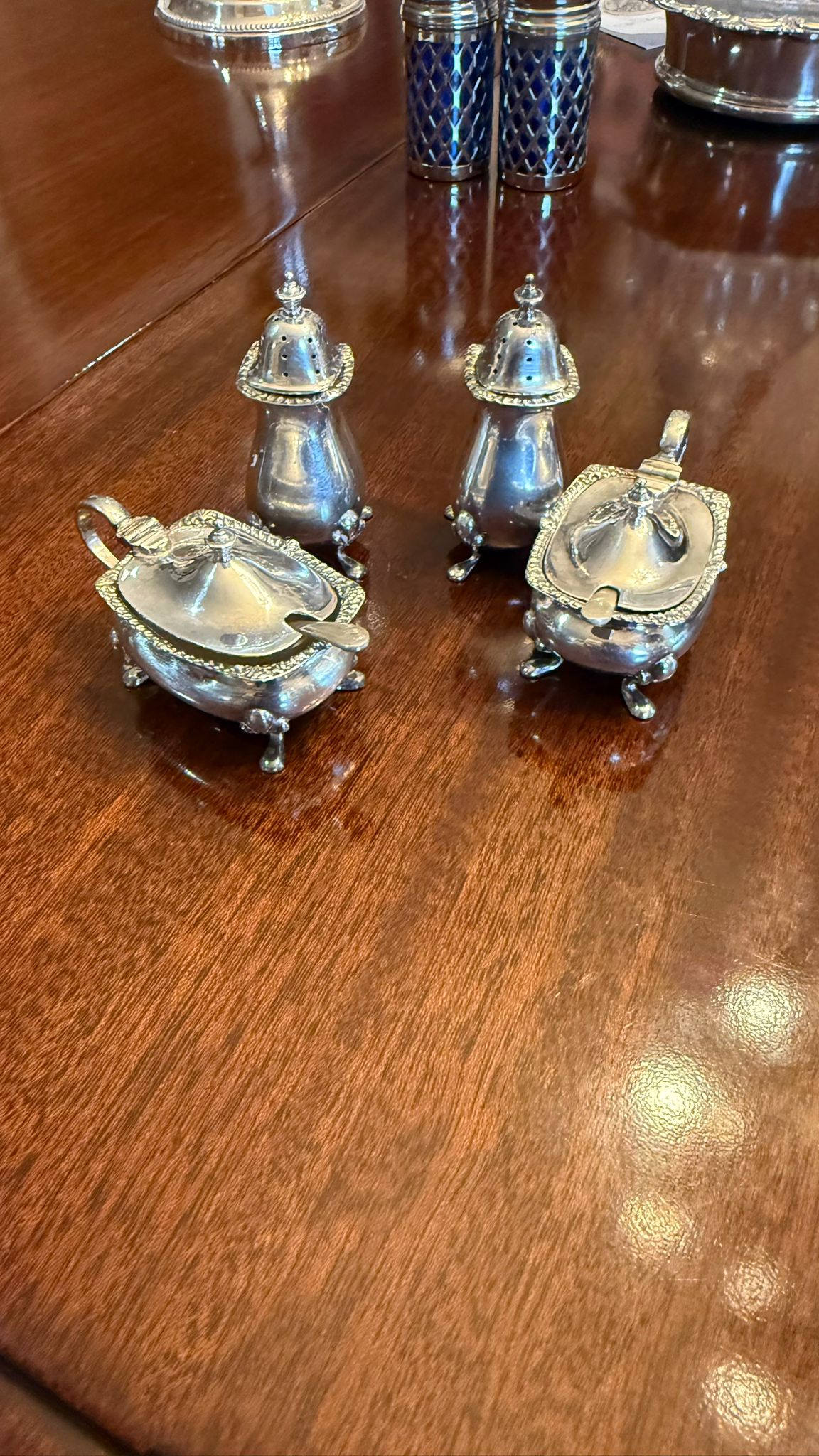 Vintage Silver plate mustard and salt pots