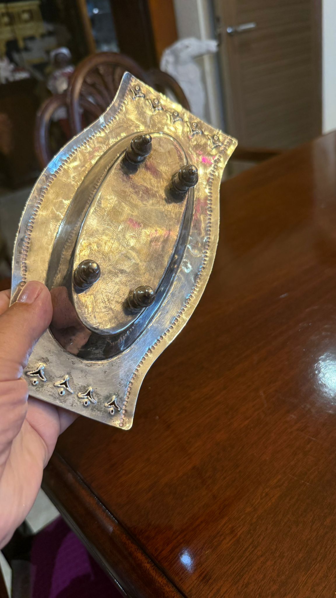 Silver plated sweet basket with handle