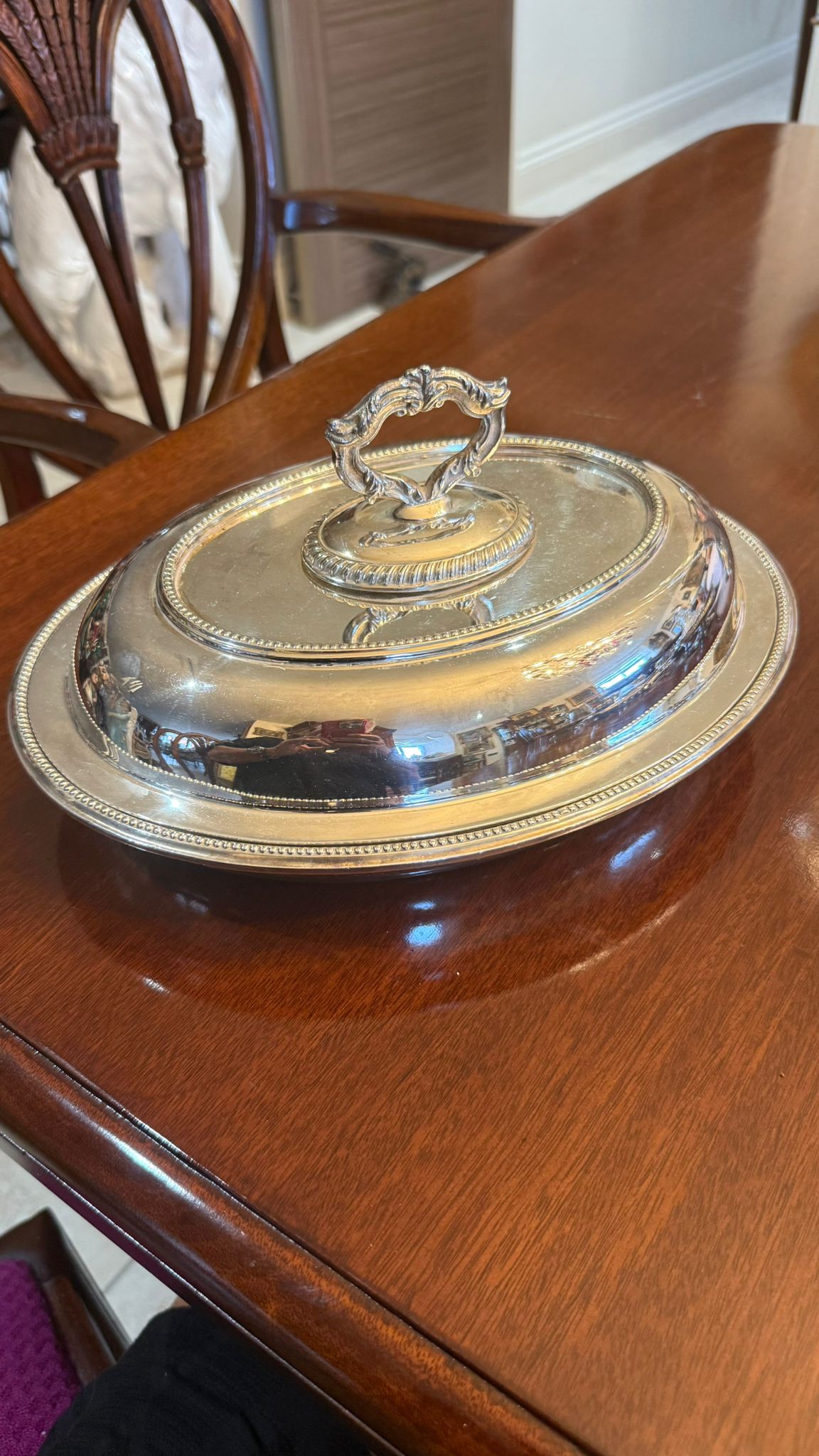 Silver plated covered vegetable dish