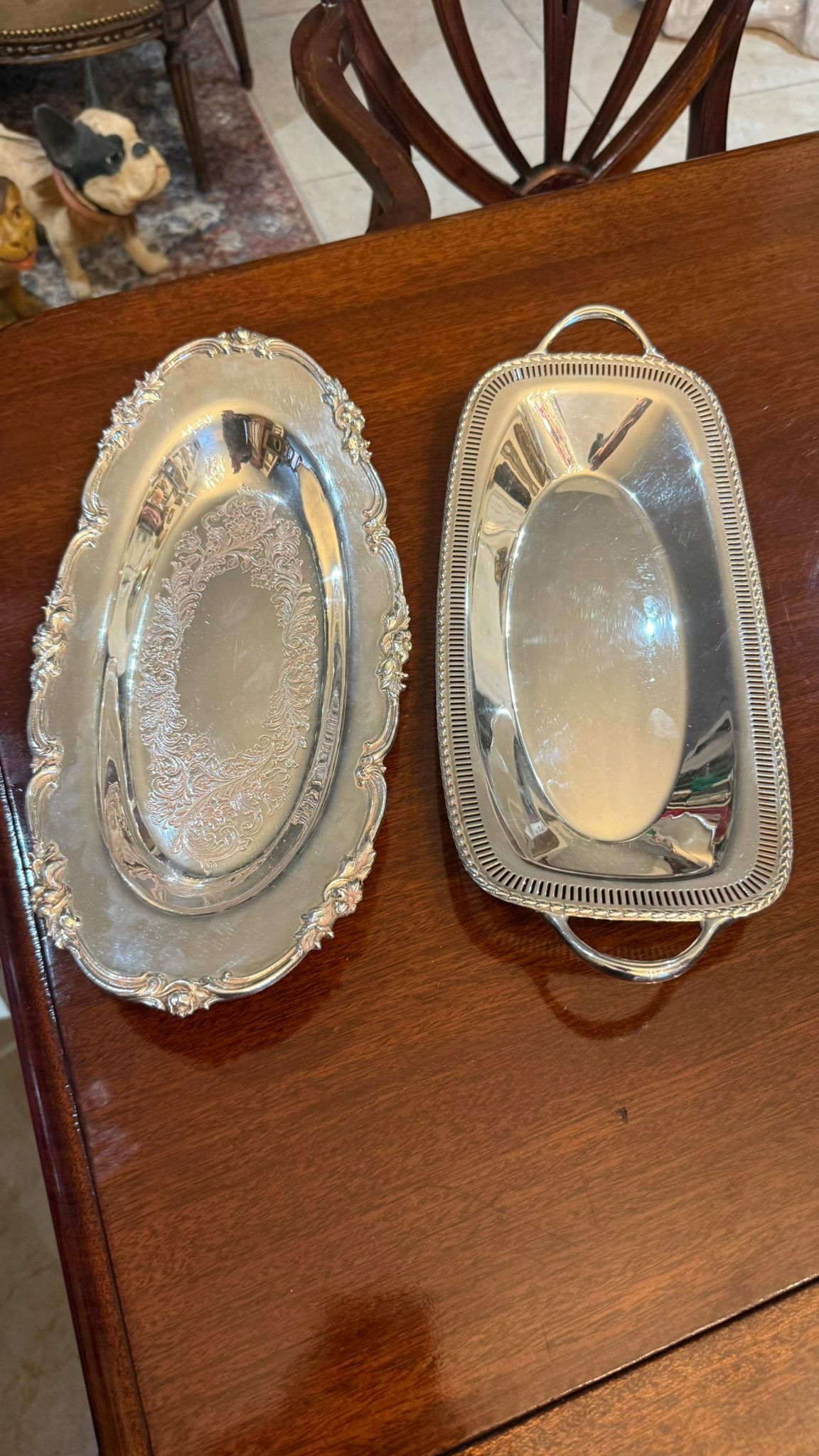 Silver plated serving dishes