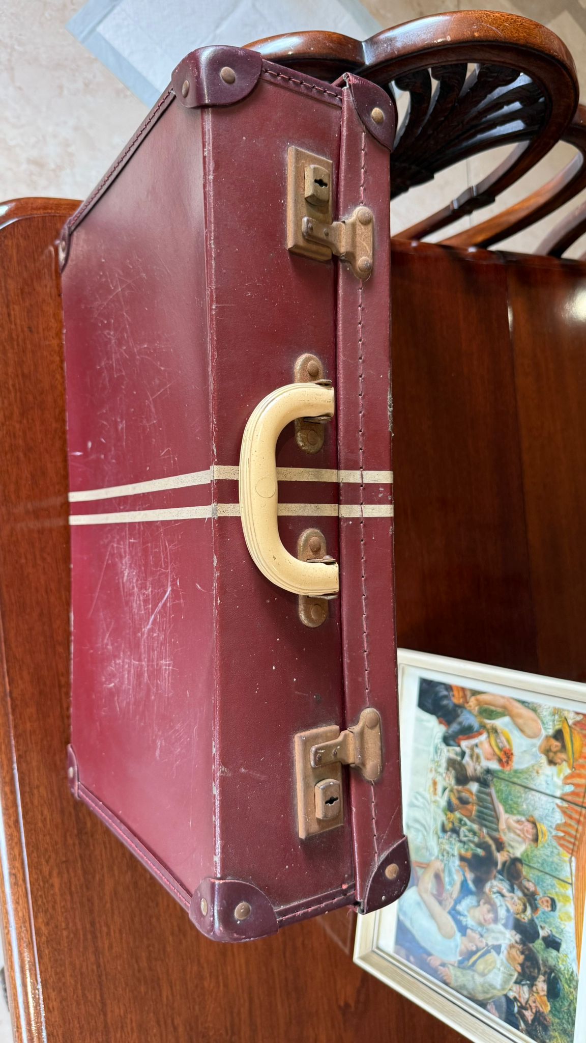 Faux leather small suitcase 1930’s