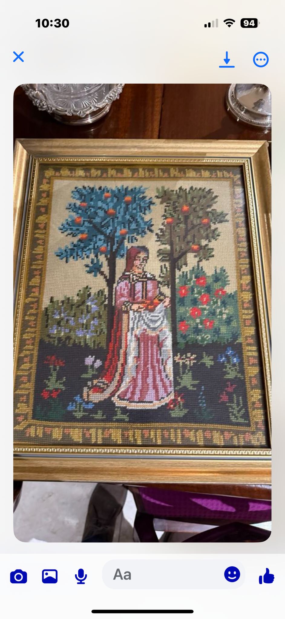 Pair of framed tapestries c1920