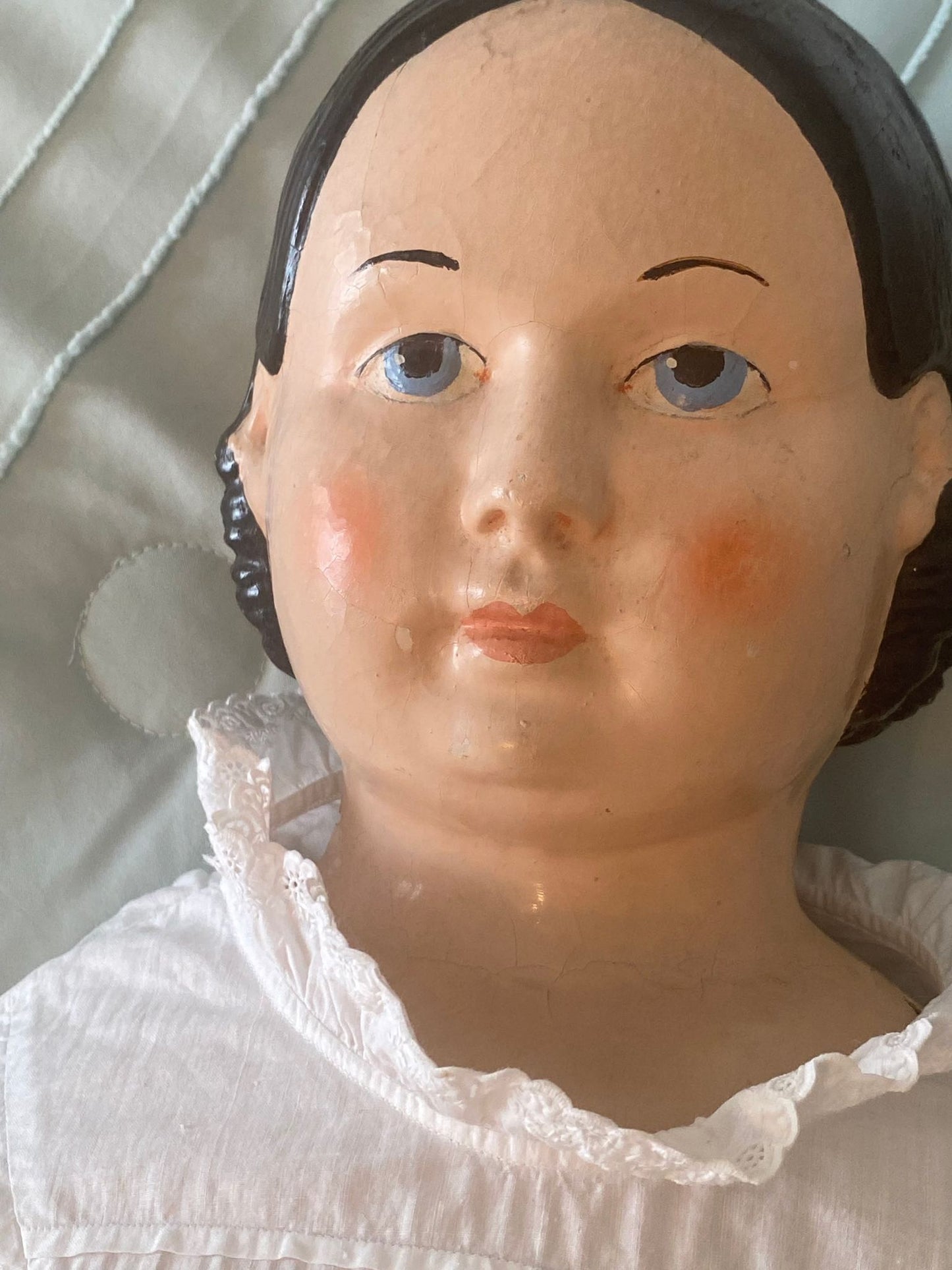 Antique German doll with papier mache face and shoulders