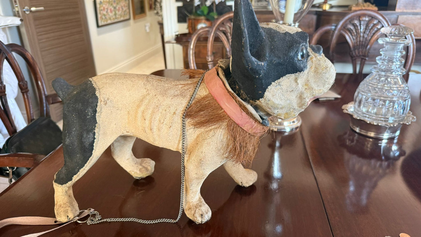 Antique barking French bulldog