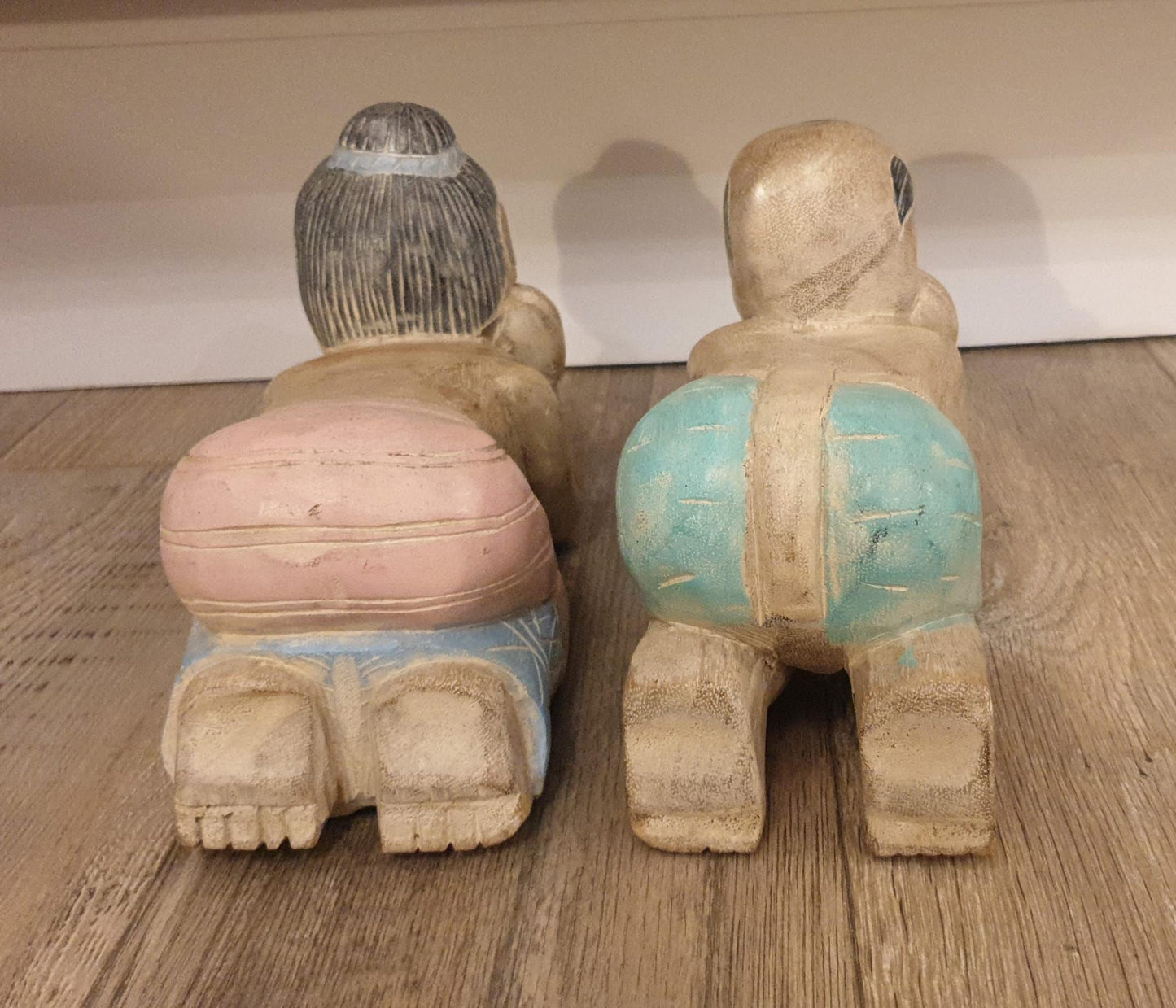 Chinese carved wood figures of children