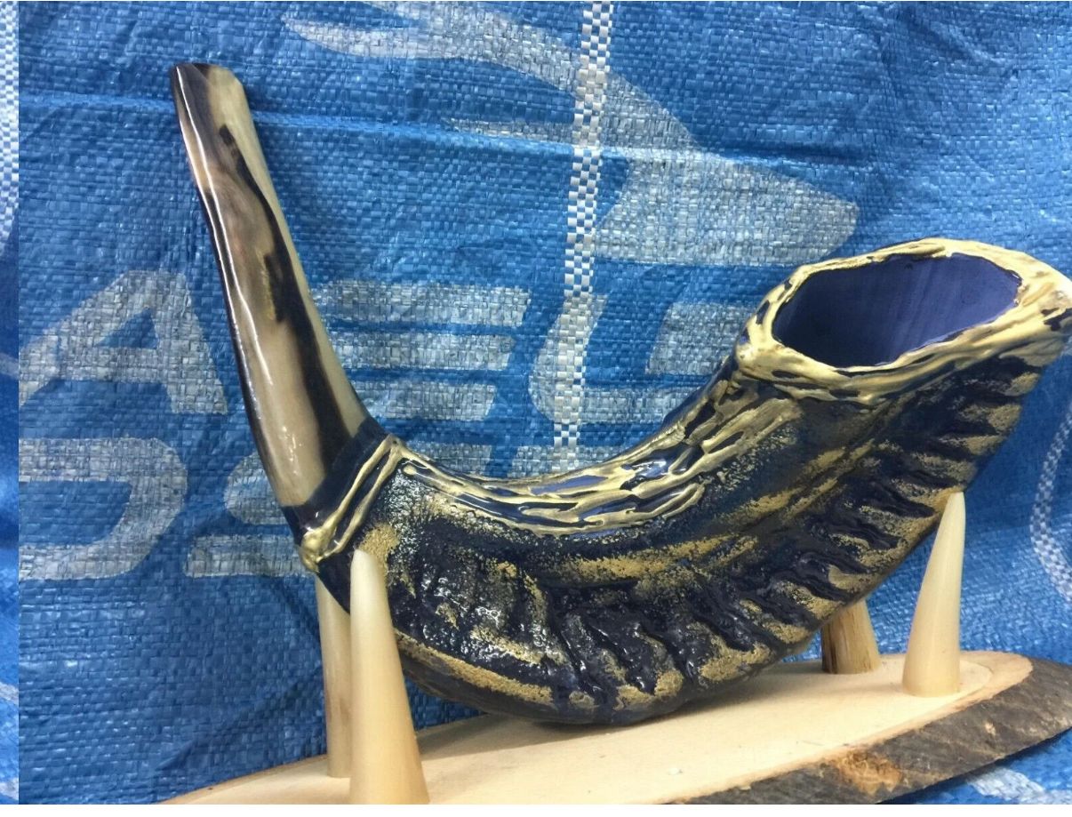 Carved Rams horn for Jewish New Year