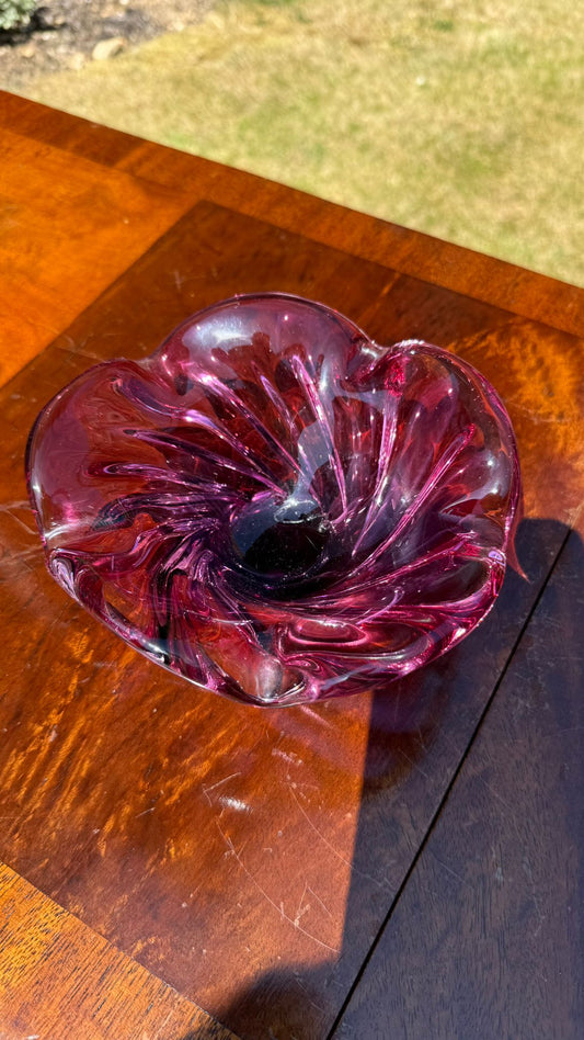 Pink Murano Glass Dish