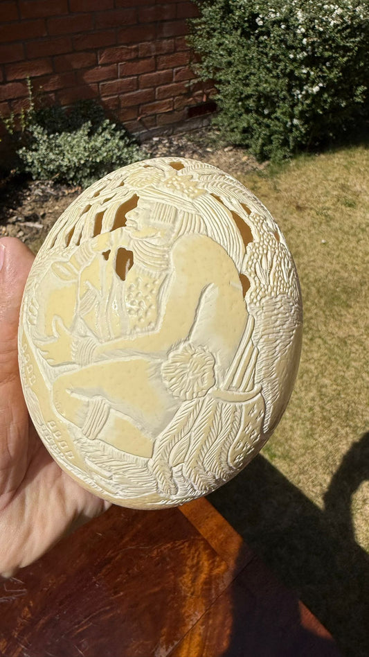 Carved Ostrich Egg