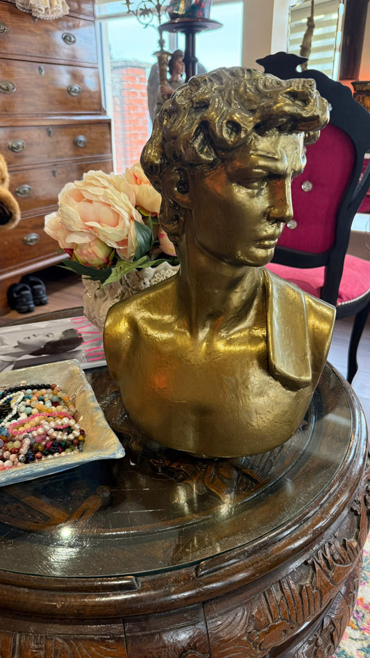 Carved Wood Bust of David