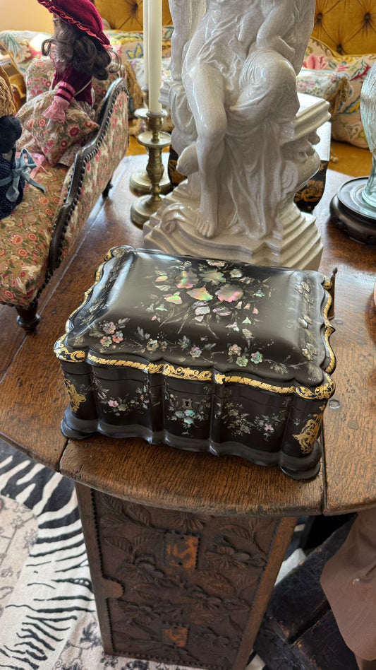 Papier Mache Sewing Box