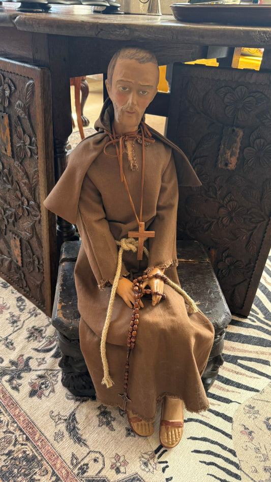 Terracotta Lay Monk Figure