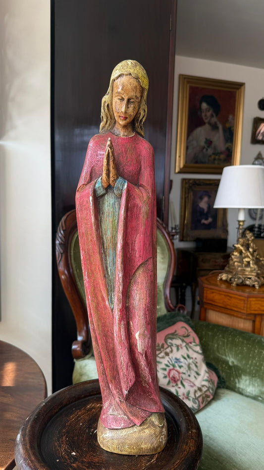Carved Wood Figure of Mary