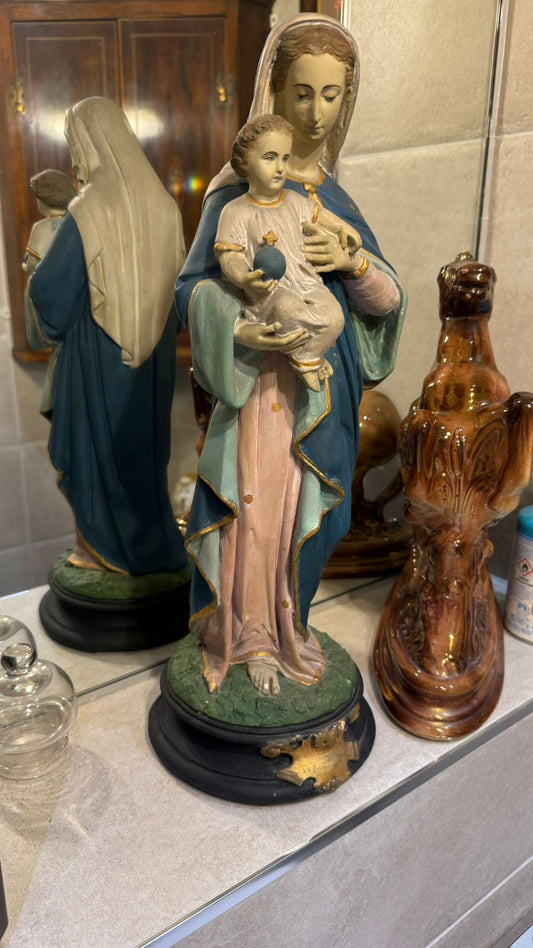 Chalkware Figure of a Mother and Child
