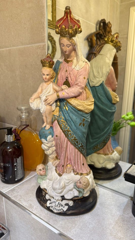 Chalkware Figure of a Mother and Child