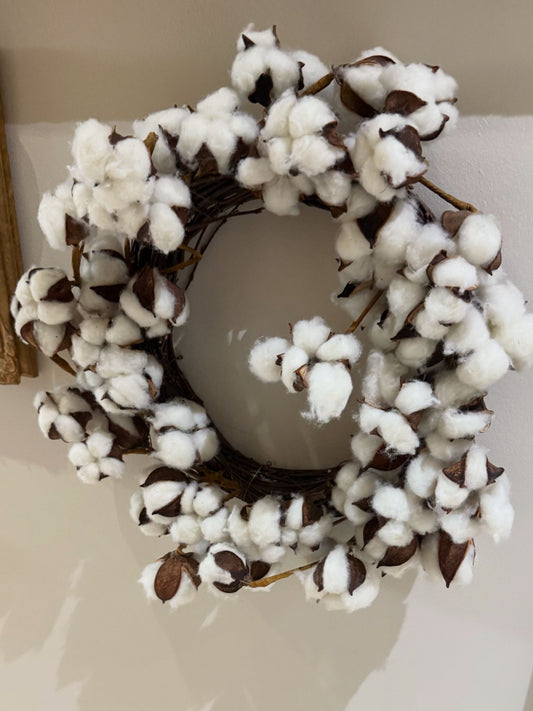 Antique Wreath made from Raw Cotton
