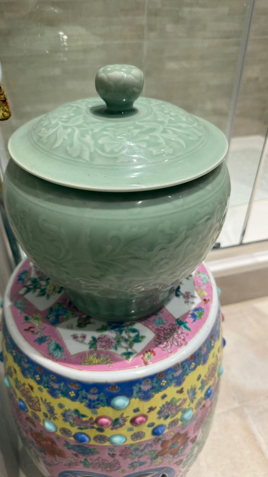 Celadon Pot With Cover