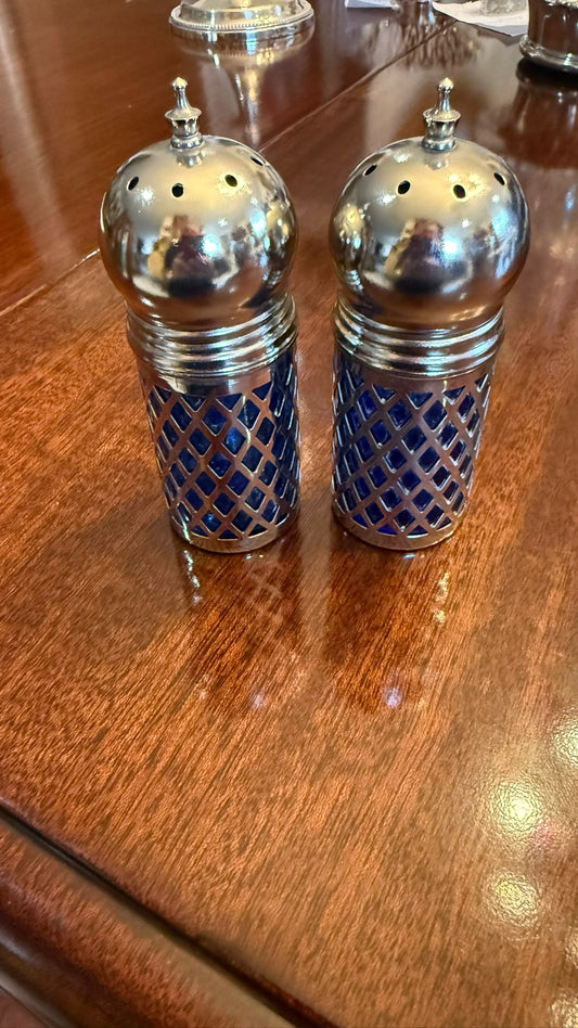 Silver plated pepper pots
