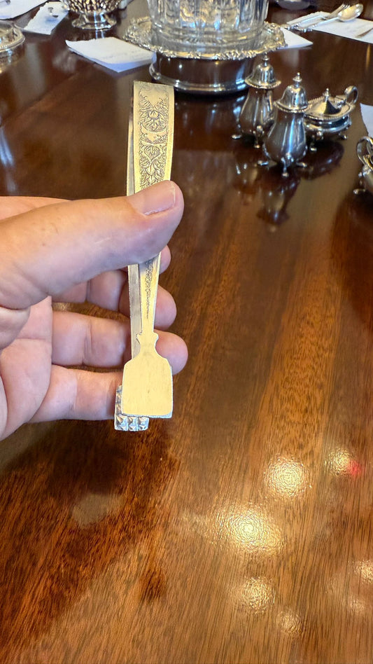 Silver plated sugar tongs