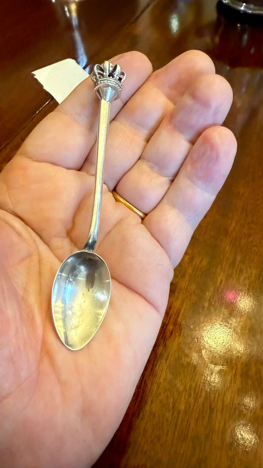 Small solid silver spoon