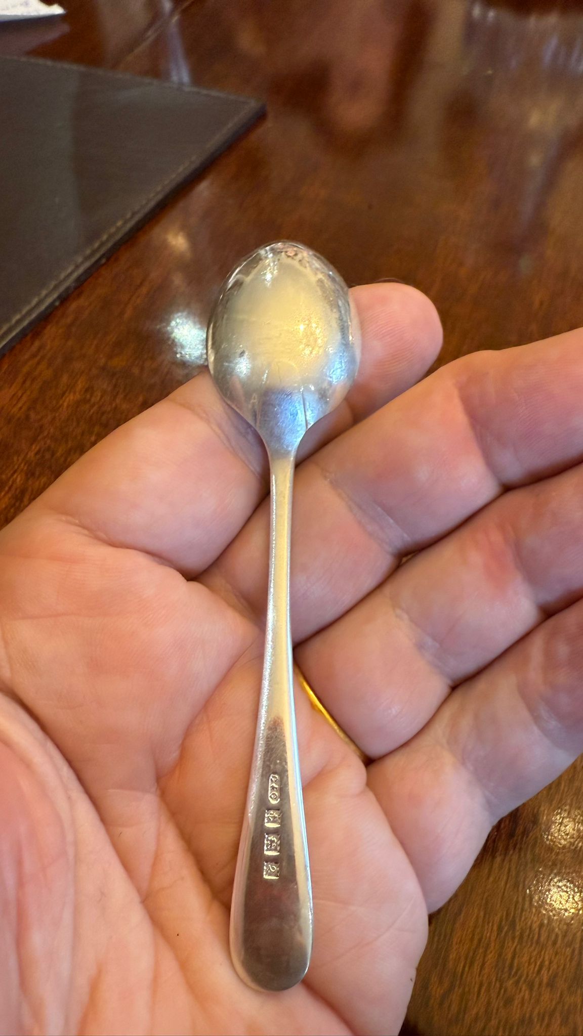 Solid silver coffee spoon