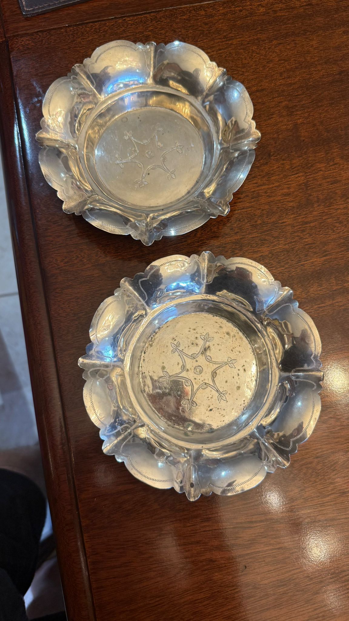 Pair of Silver plated Victorian coasters