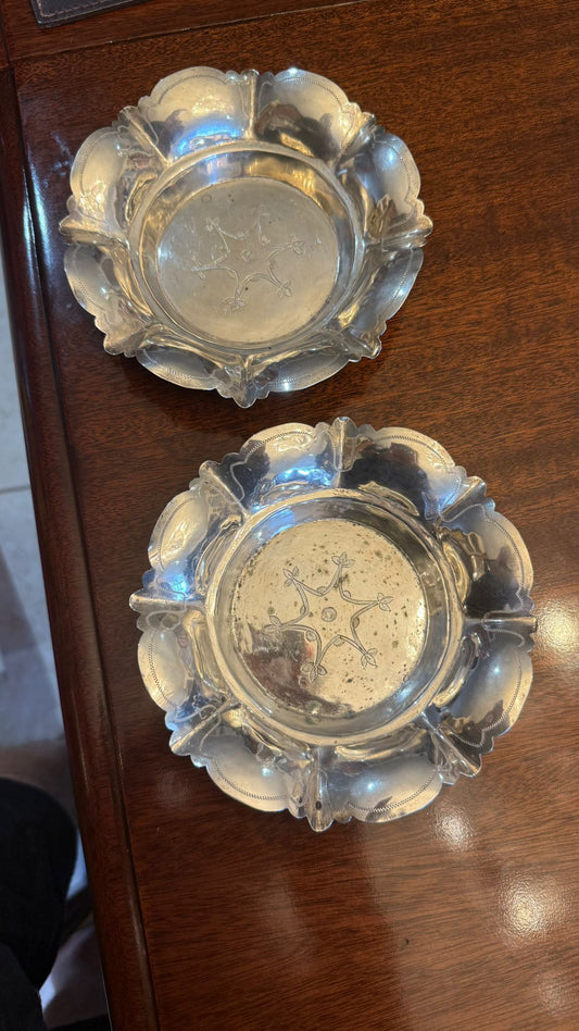Pair of Silver plated Victorian coasters
