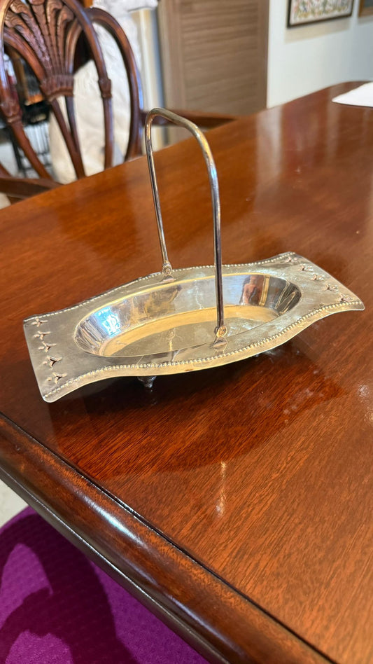 Silver plated sweet basket with handle