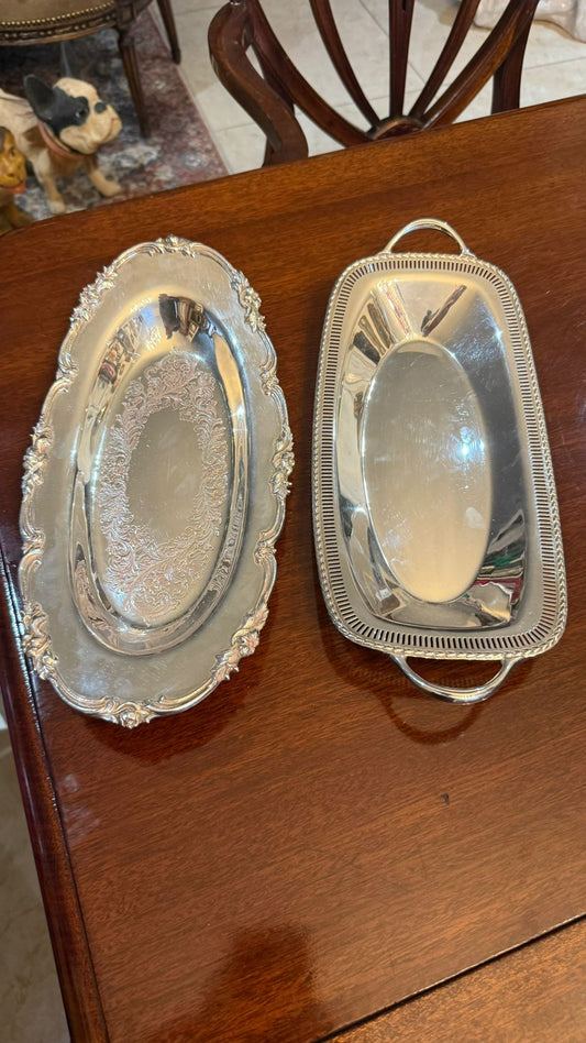 Silver plated serving dishes