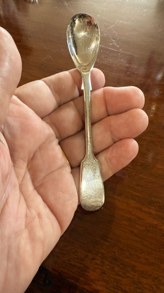 Silver plated mustard spoon