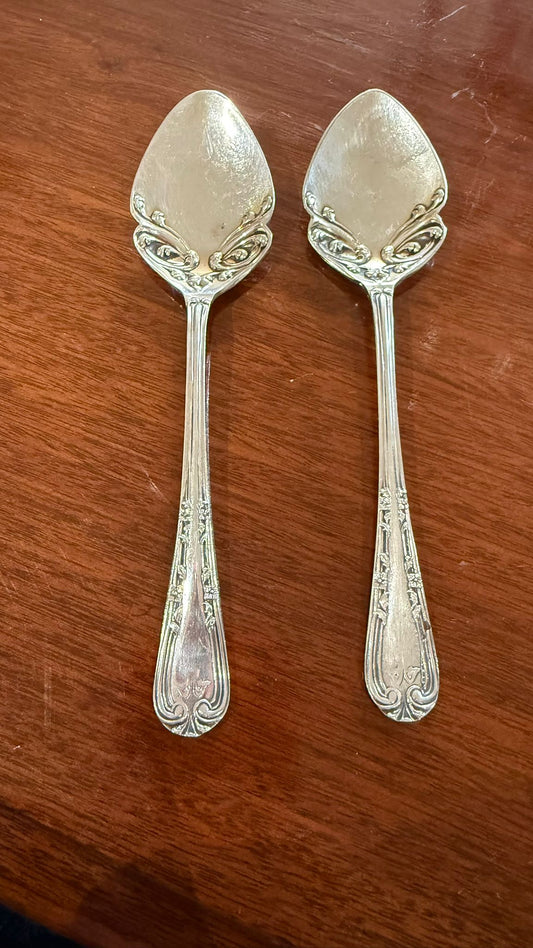 Pair of silver plated serving spoons