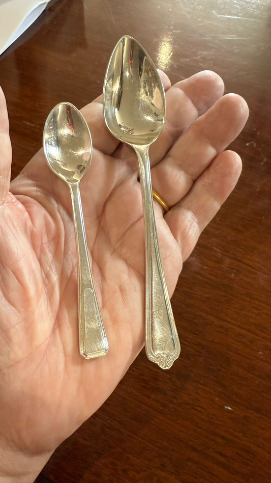 Two small silver plated spoons