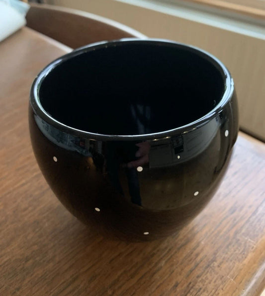 Black and white China plant pot
