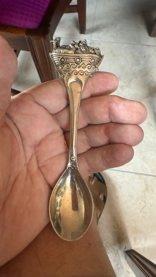 Silver plate spoon 1950’s depicting Noah’s Ark