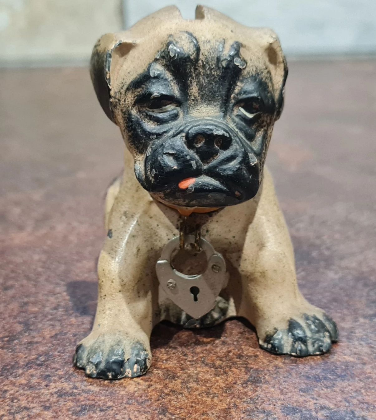 19th Century Cold Painted Bronze Pug Money Box