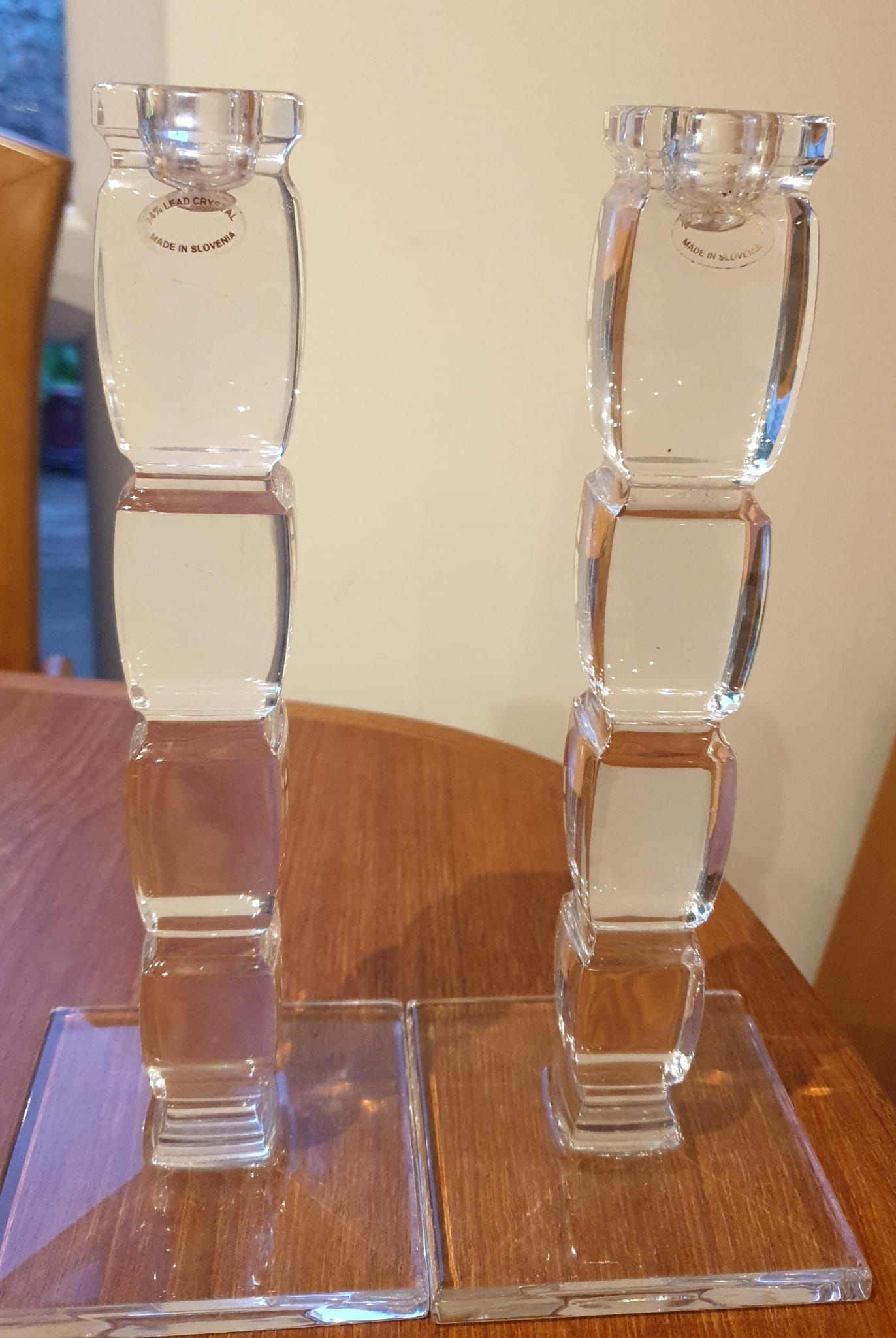 Lead crystal candlesticks