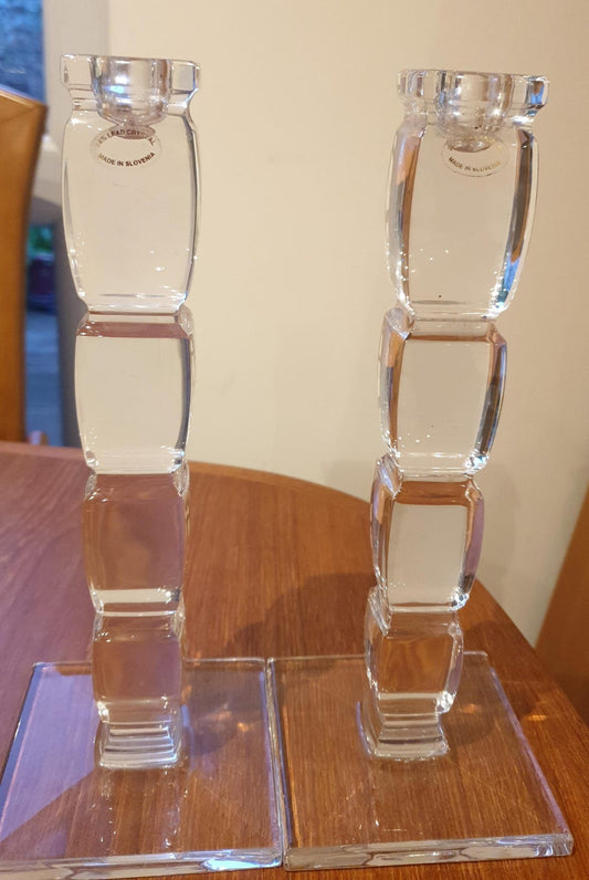 Lead crystal candlesticks