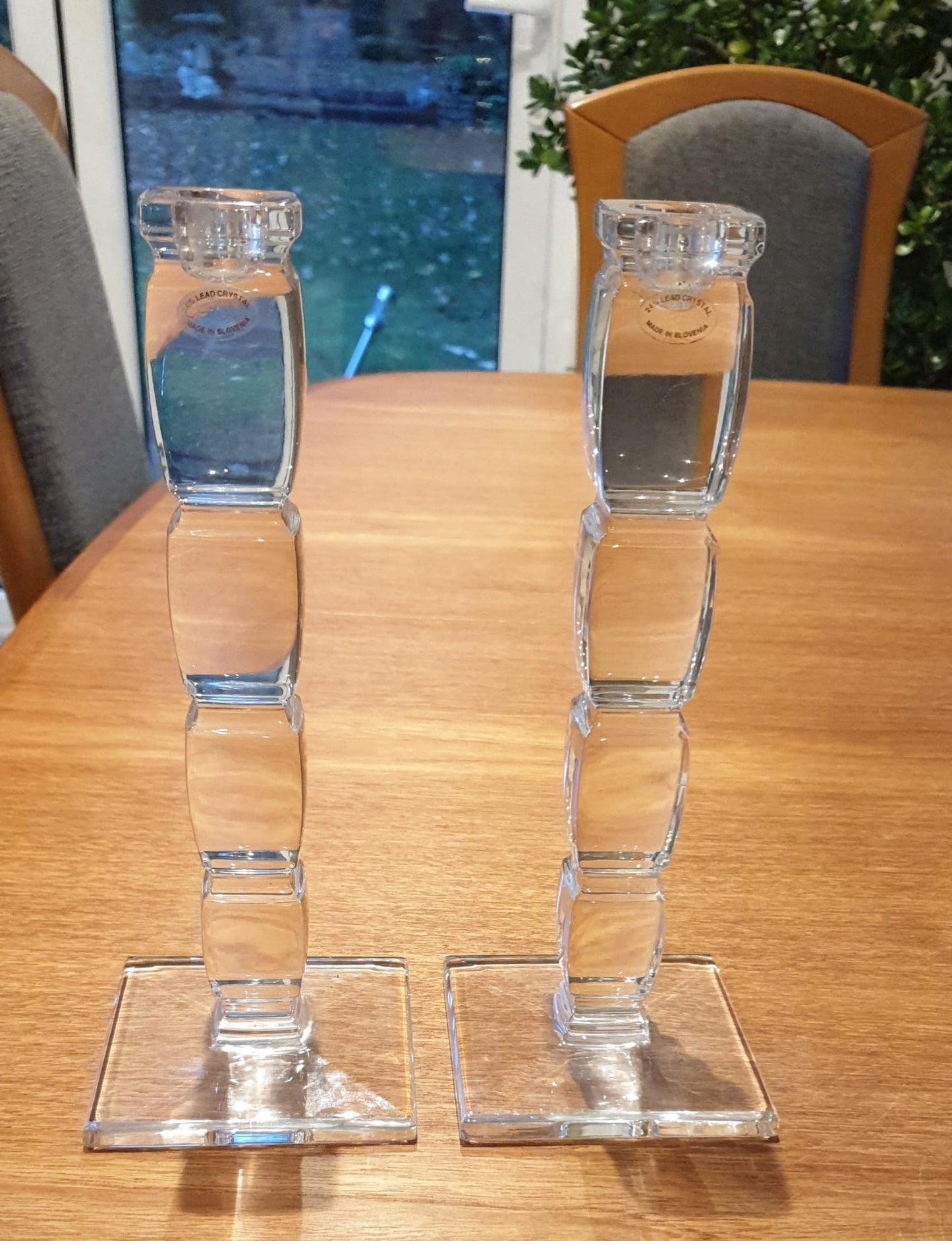 Lead crystal candlesticks