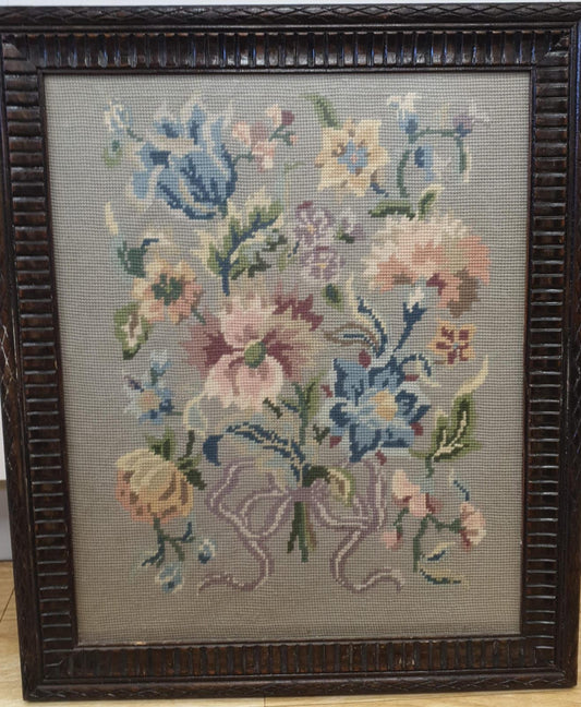 Period tapestry in wood frame