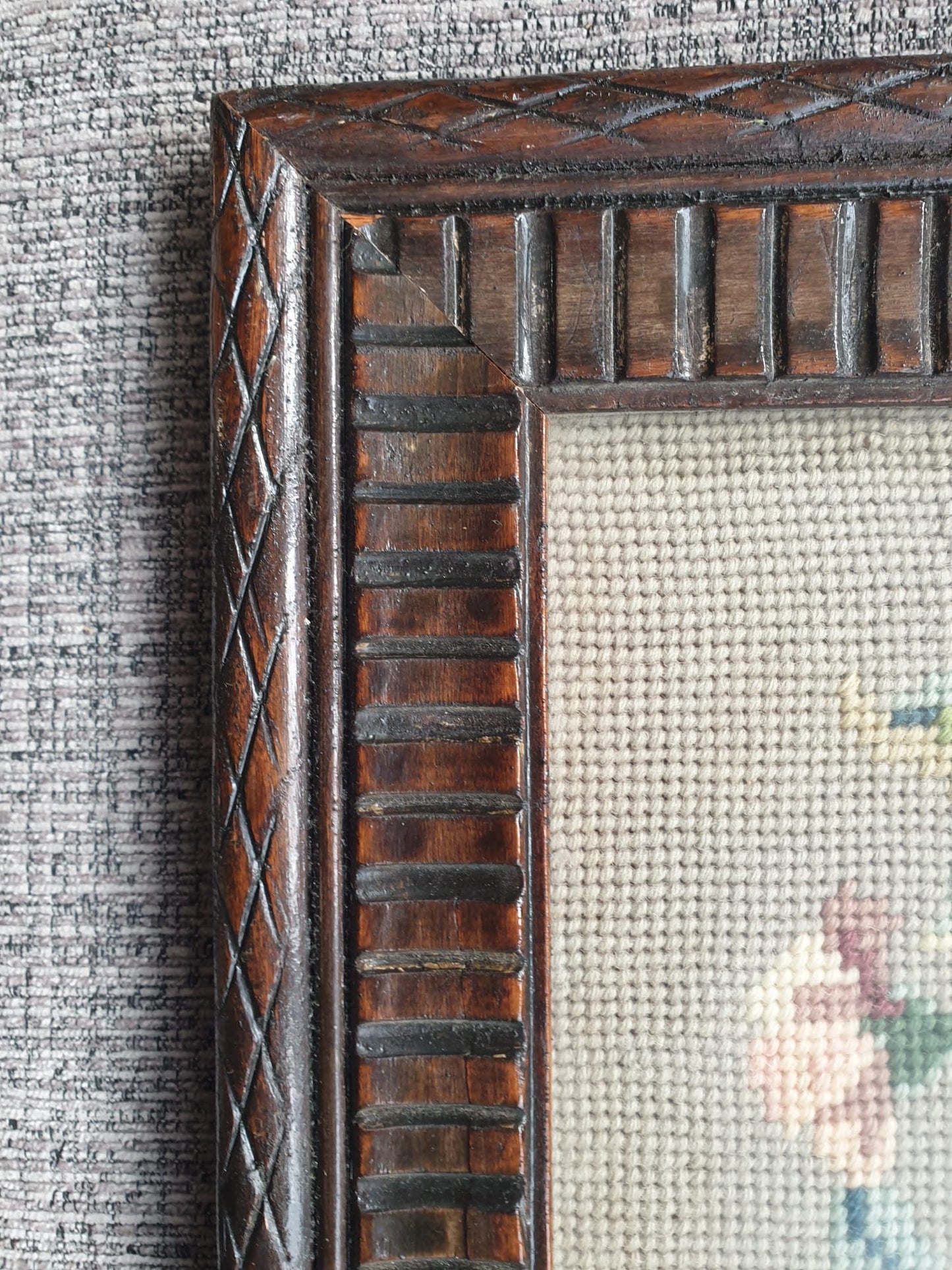 Period tapestry in wood frame