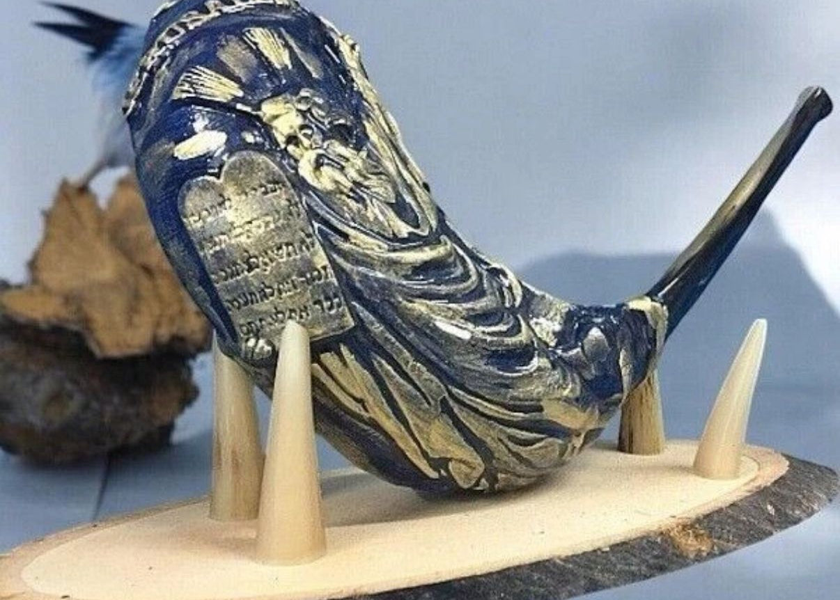 Carved Rams horn for Jewish New Year