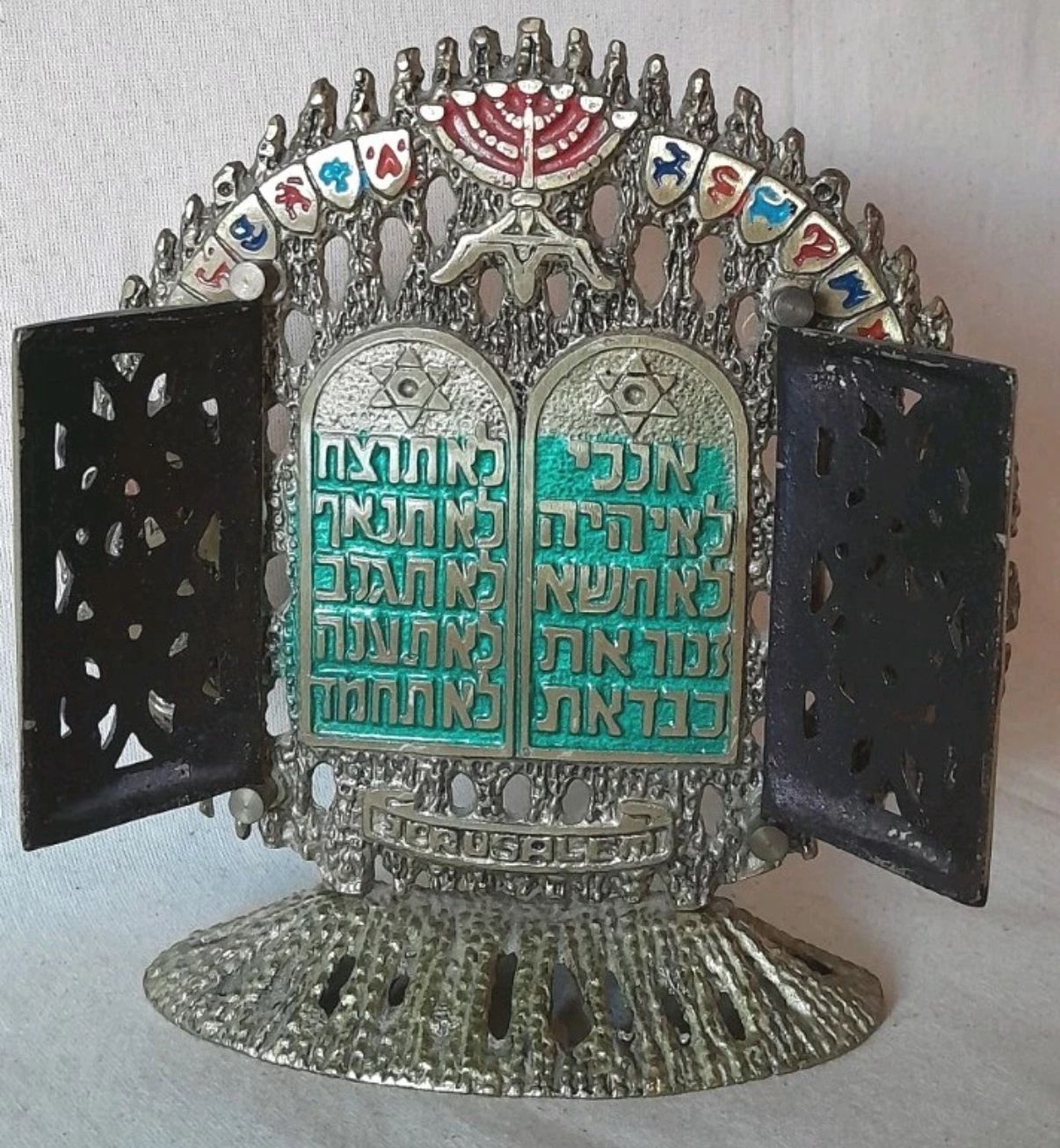 Metal and painted Ten Commandments 1960’s