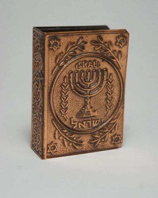 Copper matchbox cover from Israel