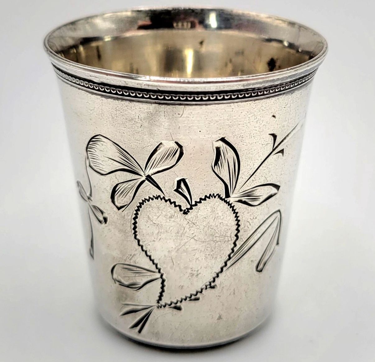Imperial Russian Jewish solid silver wine cup