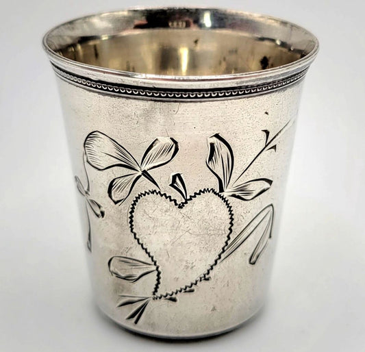 Imperial Russian Jewish solid silver wine cup