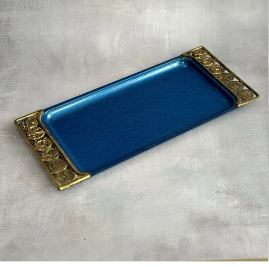 Enamel tray with 12 tribes of Israel at either end