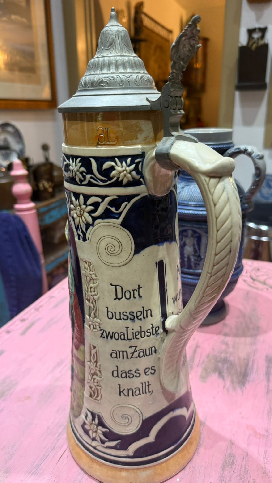 German porcelain Stein 1880 45 cm high